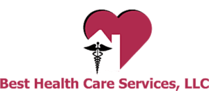 A red heart with a medical symbol and the words health care services.