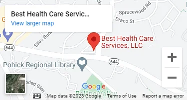 A map of the location of best health care services, llc.