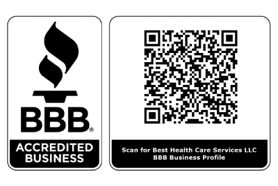 A qr code for the bbb accredited business.